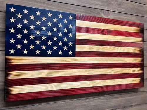 Bandiera americana legno - in,